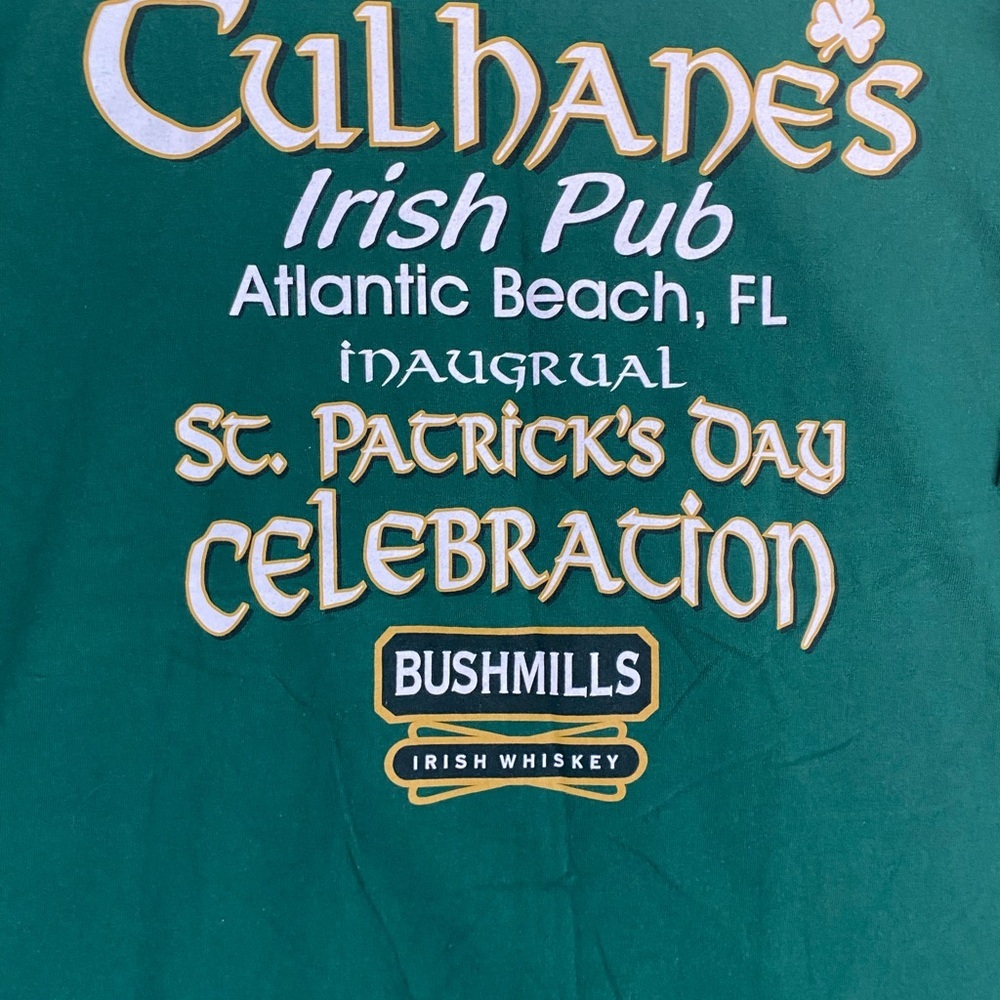 Vintage Culhane's Irish Pub Atlantic Beach FL St Patrick's Day Shirt Green XL